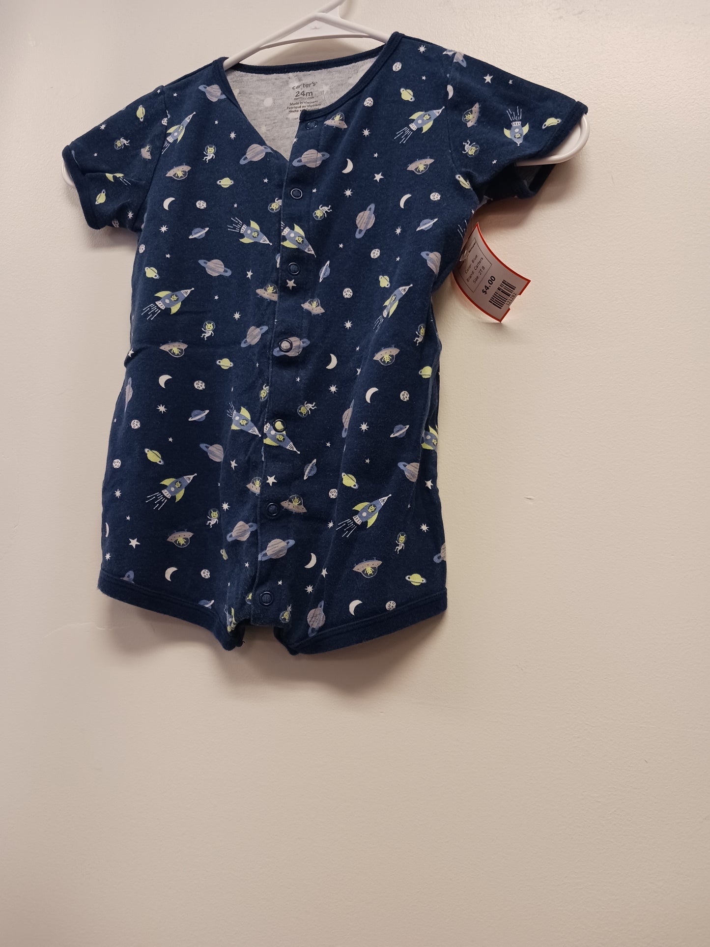 Blue Carters Space Ship Romper, 2T B