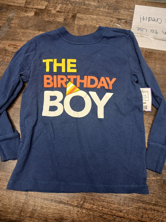 blue Old Navy Long Sleeve Birthday Boy Tshirt, 5T B