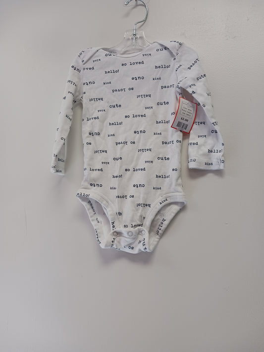 white Carters Long Sleeve Words Onesie, 18M B