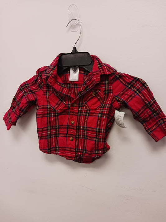 Red Plaid Okie Dokie Flannel, 12M B