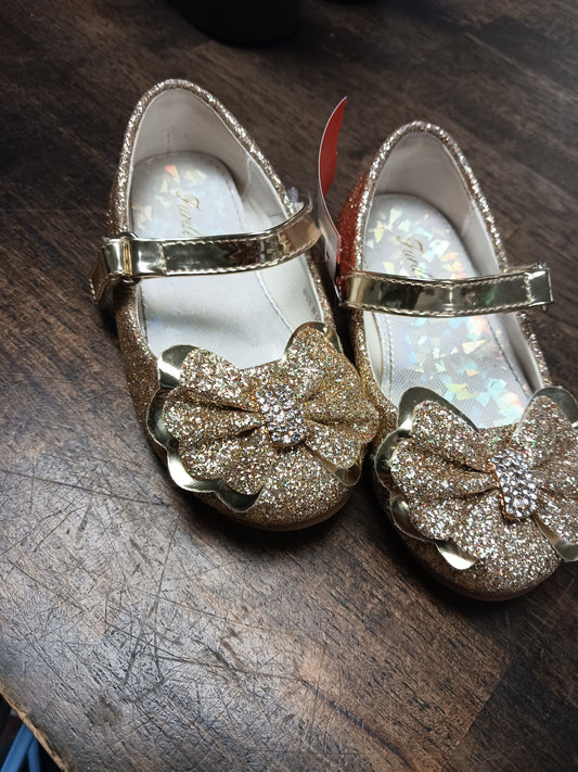 Gold Glitter  Flats, 6C G