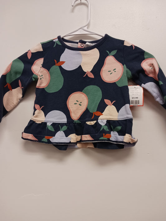 Blue Carters Long Sleeve Fruit Shirt, 2T G