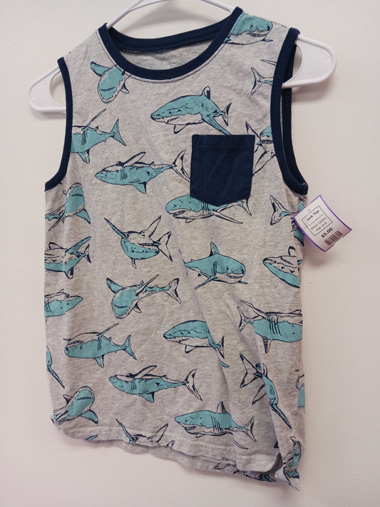 Grey/Blue/Navy Shark Carters Tank Top, 14 B