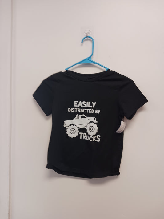 Black Shein Easy Distracted by Trucks shirt, 7 B