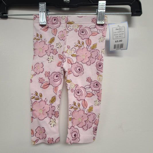 Pink Flower Gerber Pants, NB G