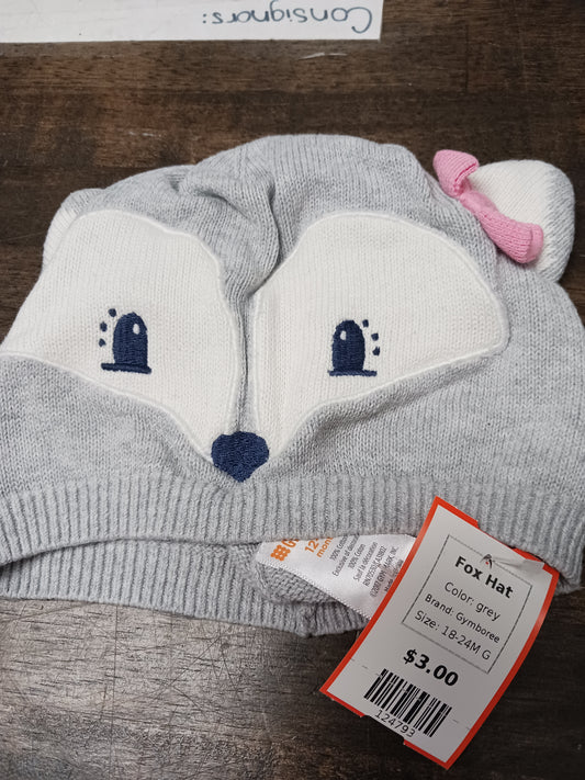 grey Gymboree Fox Hat, 18-24M G