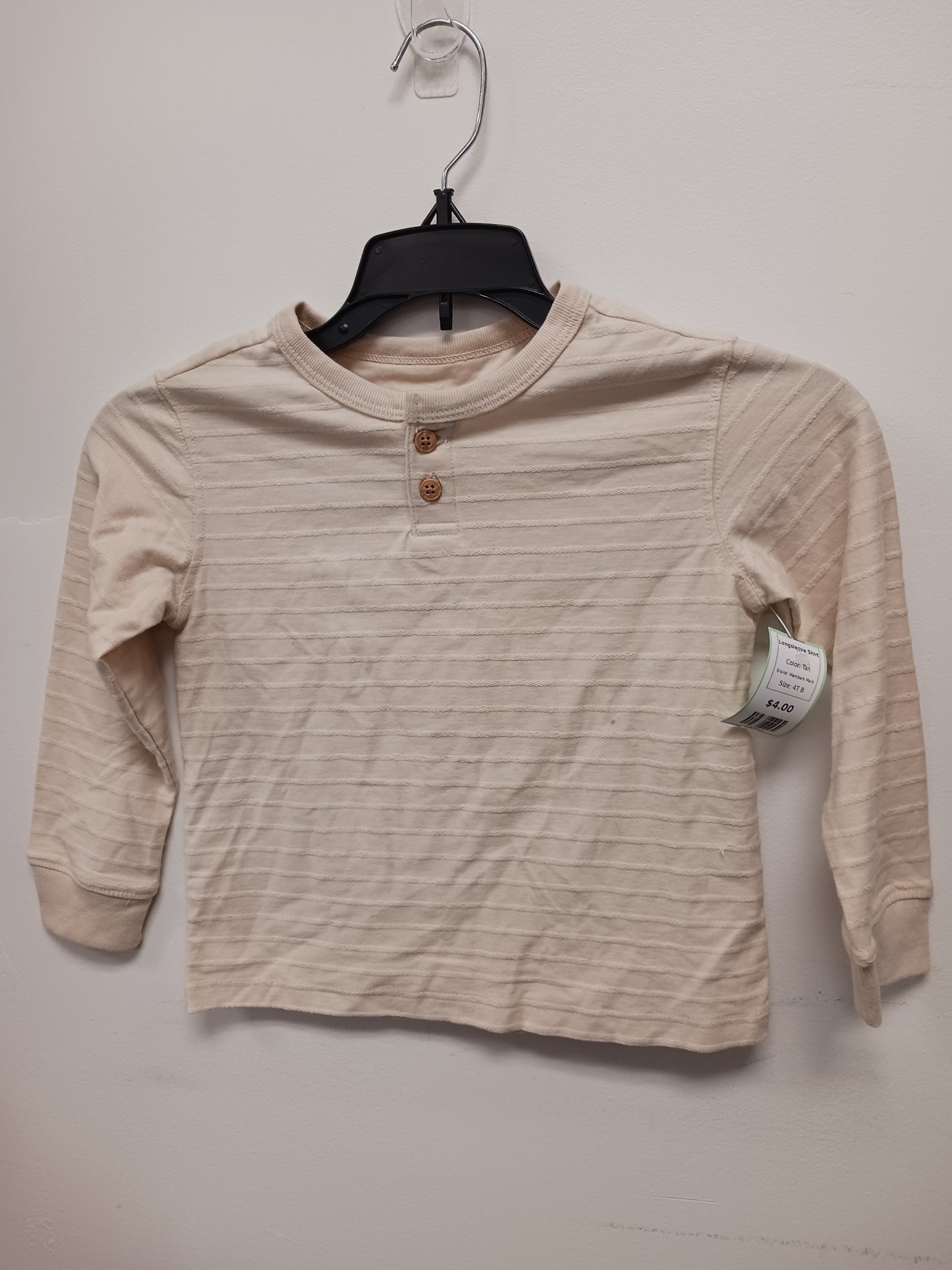 Tan Members Mark Longsleeve Shirt, 4T B