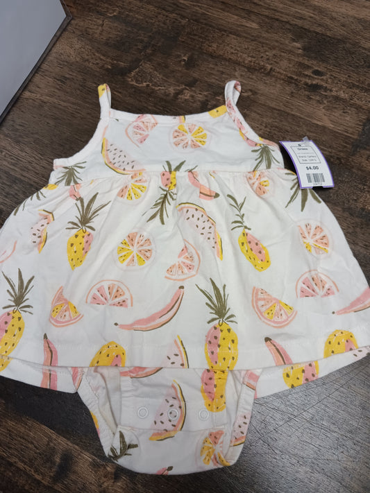 White/Colorful Fruit Carters Dress, 12M G
