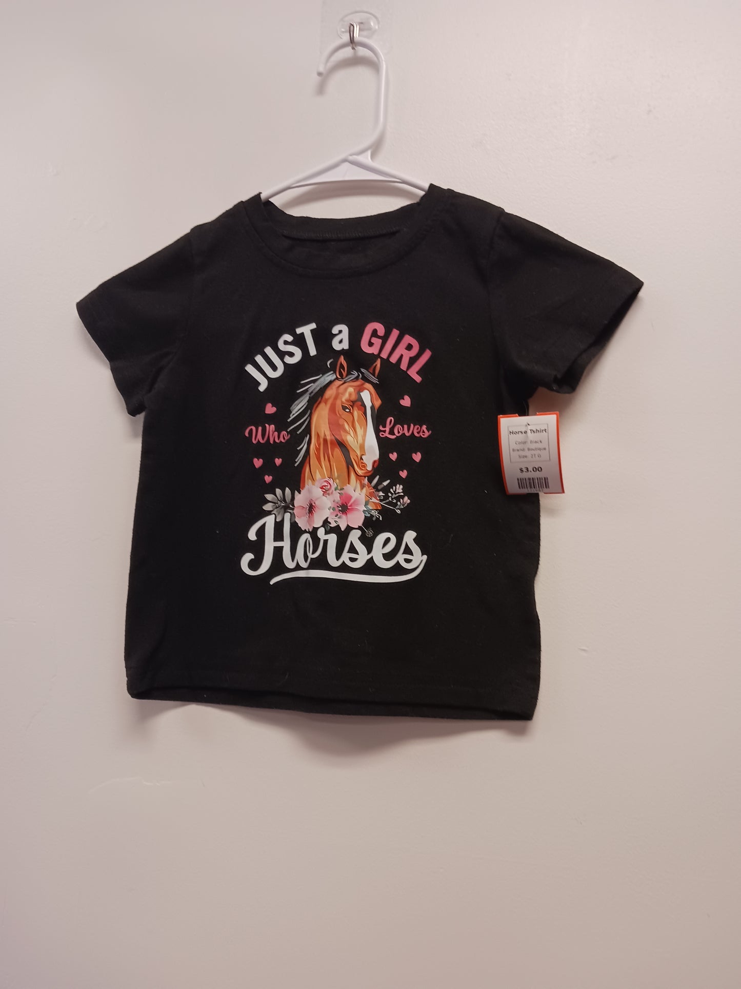 Black Boutique Horse Tshirt, 2T G