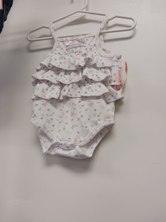 White/Colorful Flower Calvin Klein Tank Top Onesie, NB G
