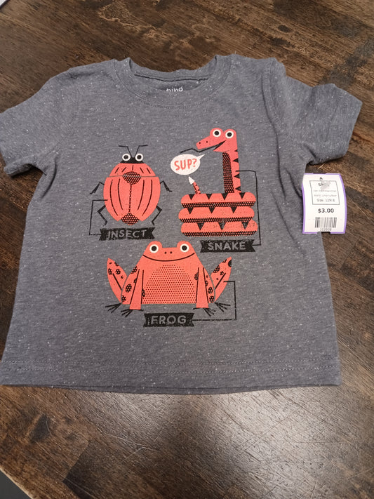 Grey/Orange Animals Jumping Bean Shirt, 12M B