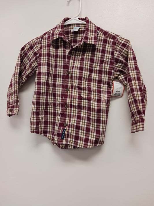 Red/White Plaid Old Navy Longsleeve Button Up, 4T B