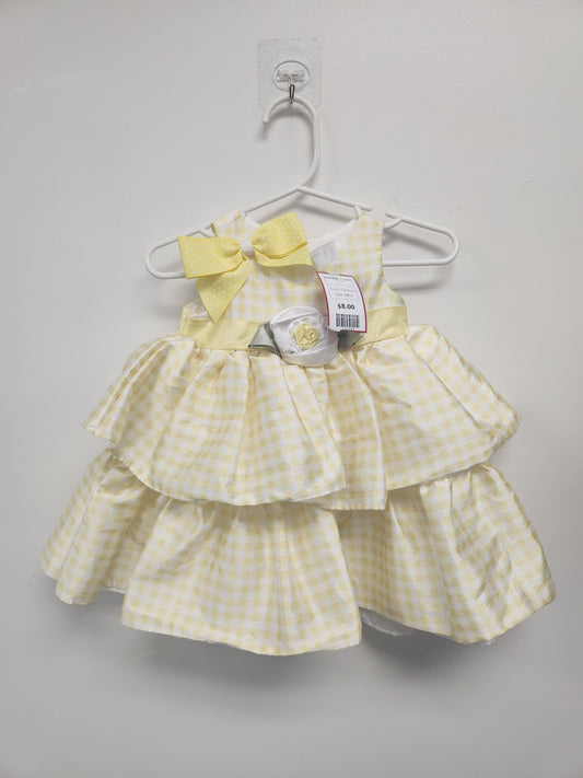 Yellow/White Plaid Cherokee Holiday Dress, 6M G