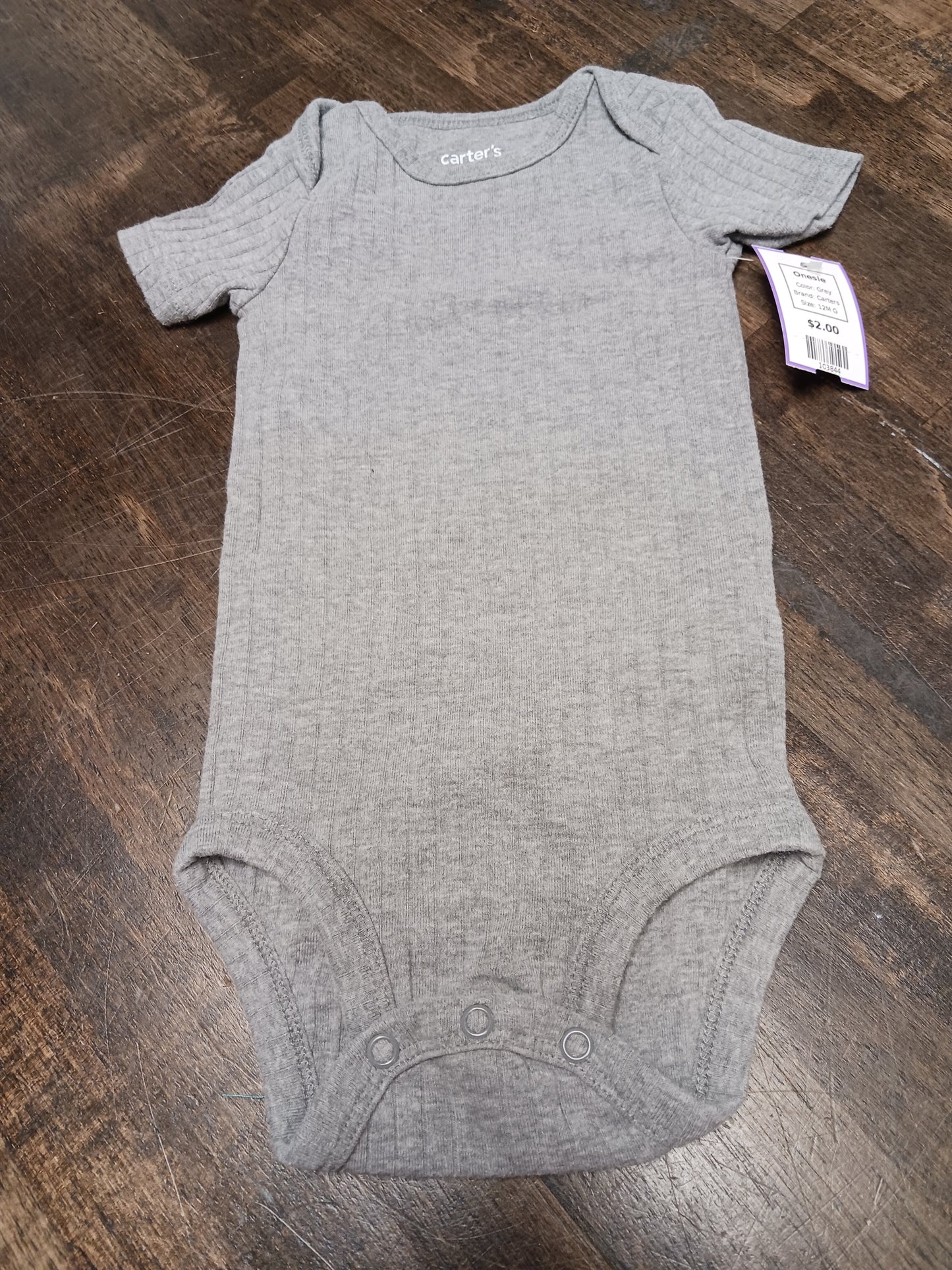 Grey Carters Onesie, 12M G