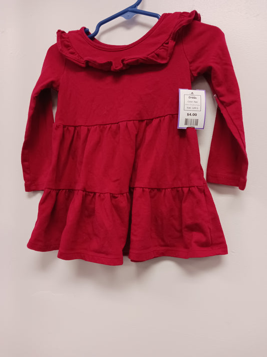 Red Childrens Place Dress, 12M G