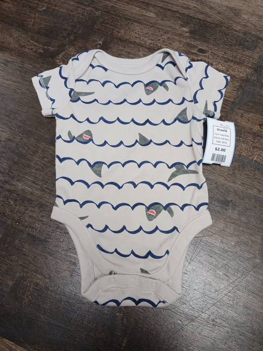 Grey Shark Old Navy Onesie, 3M B