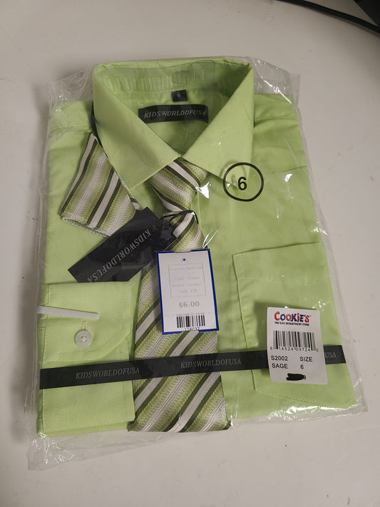 Green Cookies Longsleeve Button Up, 6 B