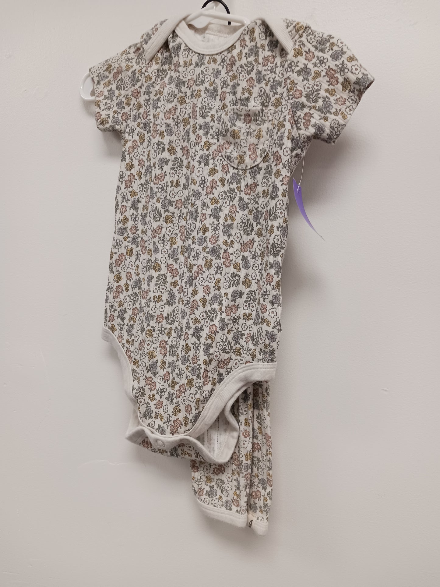White/Colorful Flowers Easy Peasy Outfit, 2T G