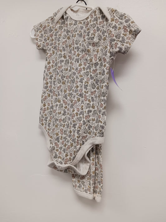 White/Colorful Flowers Easy Peasy Outfit, 2T G