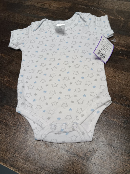 White/Grey/Blue Little Beginnings Onesie, NB B