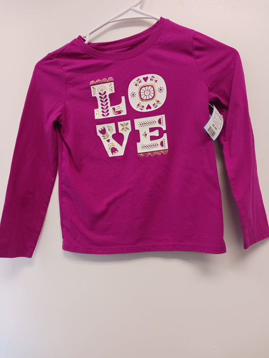 Purple/White Love Cat & Jack Longsleeve Shirt, 6 G