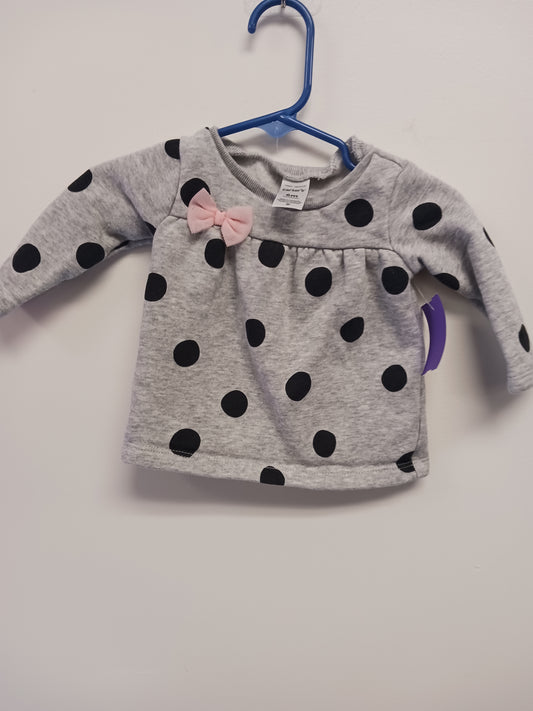grey Carters LS Poka Dot Shirt, 6M G