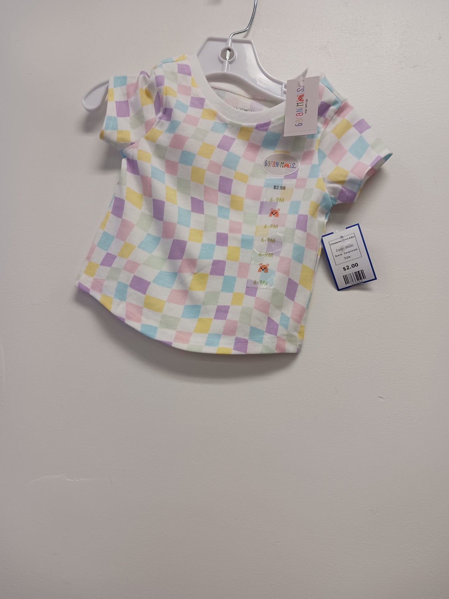 multi Garanimals Checkered Tshirt 6/9m, 6M G