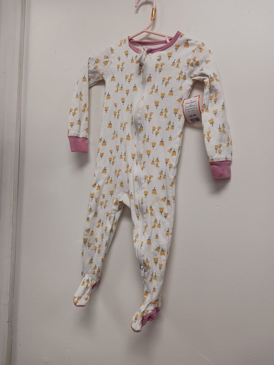 white/yellow Cloud Island Flower Sleeper, 12M G
