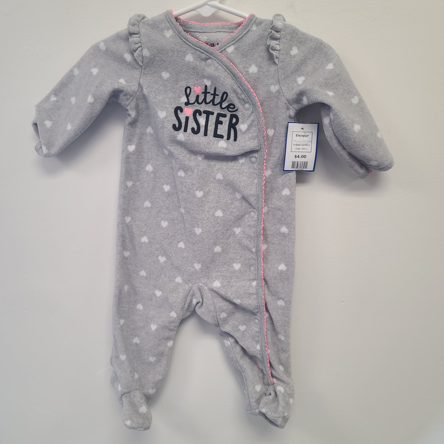 Grey/White Polka Dot Carters Sleeper, 3M G