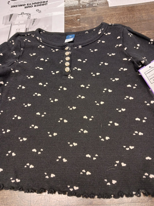 Black/White Heart Old Navy Longsleeve Shirt, 5T G