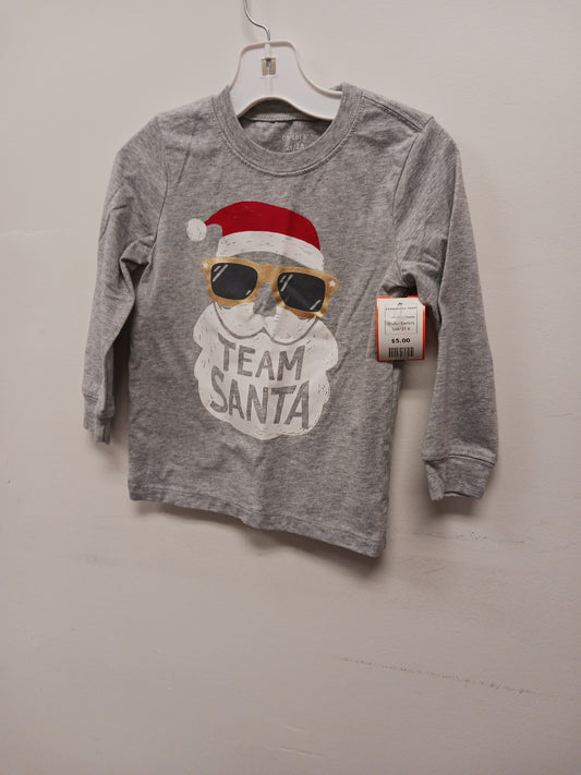 Grey Santa Carters Longsleeve Shirt, 2T B