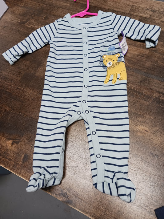 Blue/Navy Striped Carters Sleeper, 6M B
