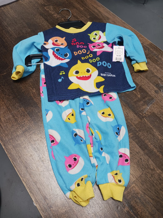 blue Pink Fong 2 Piece PJS baby shark, 2T G