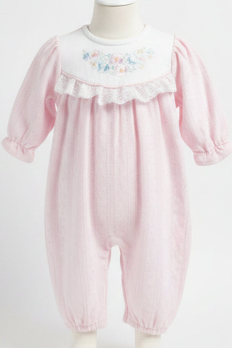 Pink/White Flower Healthtex Pant One Piece, 6M G