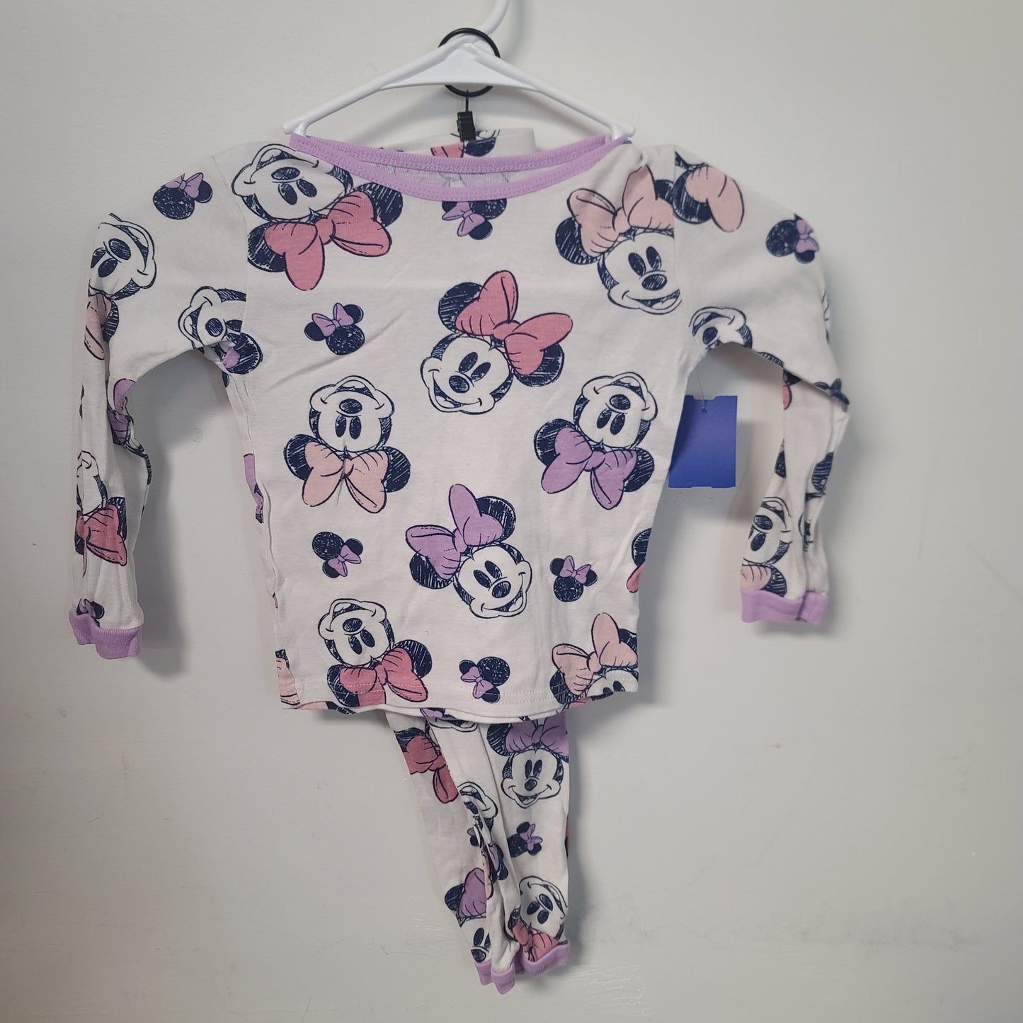 White/Purple Minnie Mouse Pjs, 6 G