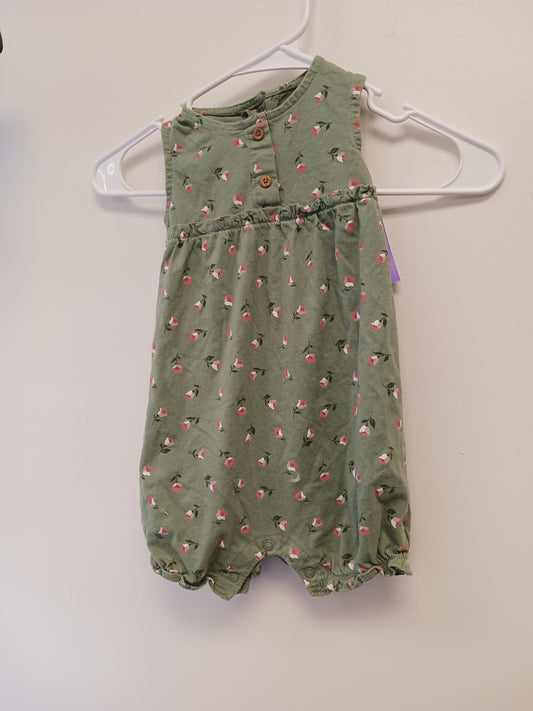 Green Flower Carters Short One Piece, 2T G