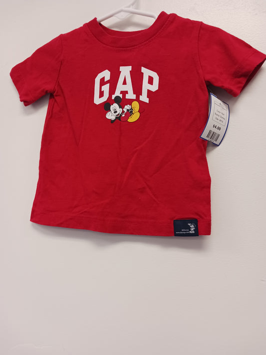 Red Disney Mickey Mouse Tshirt  6/12m, 6M B