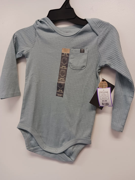 Blue Modern Moments Longsleeve Onesie, 2T B