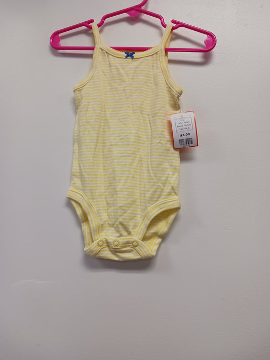 Yellow Carters Striped Tank Top onesie, 6M G