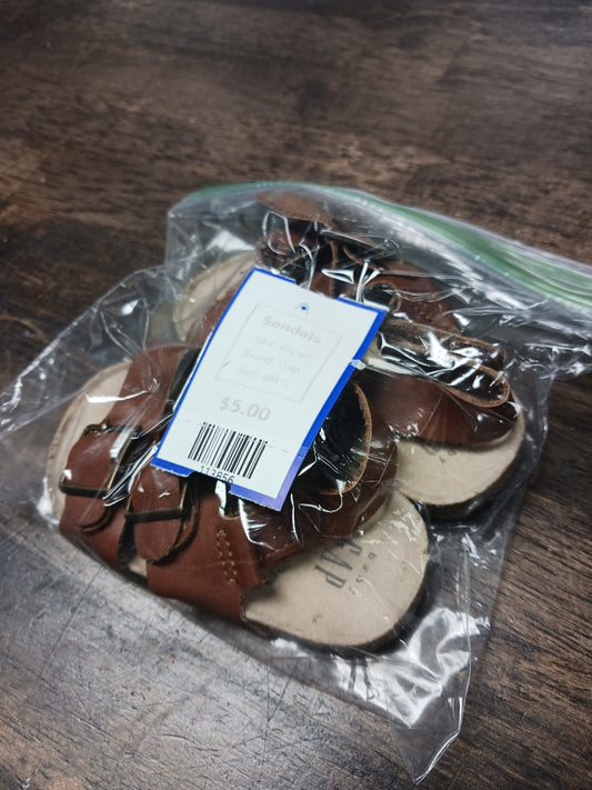 Brown Gap Sandals, 6M G