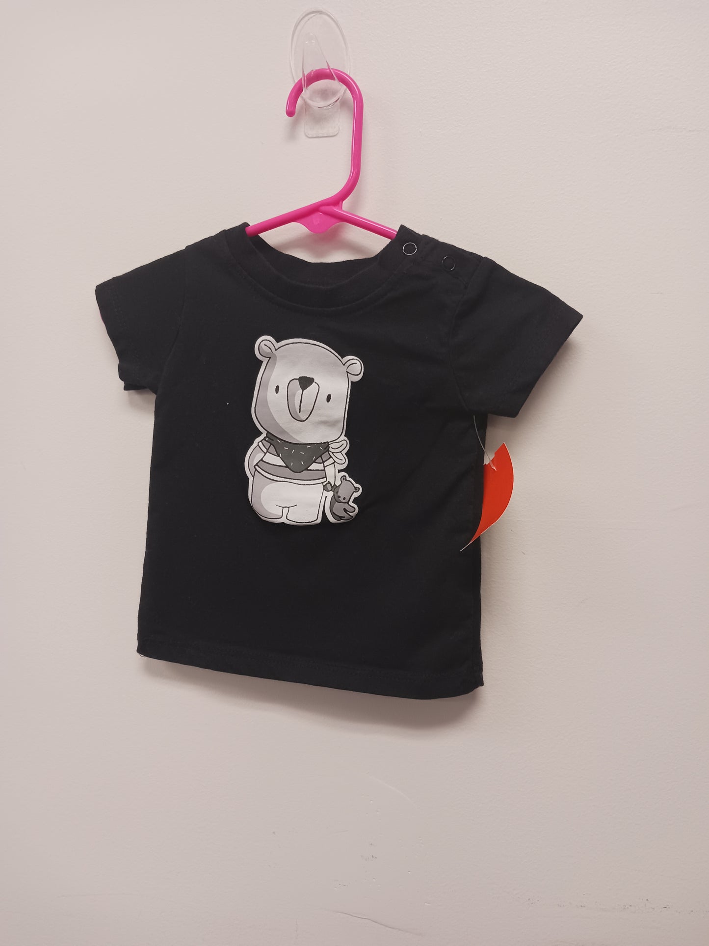 Black Mini Hop Bear Tshirt, 9M B