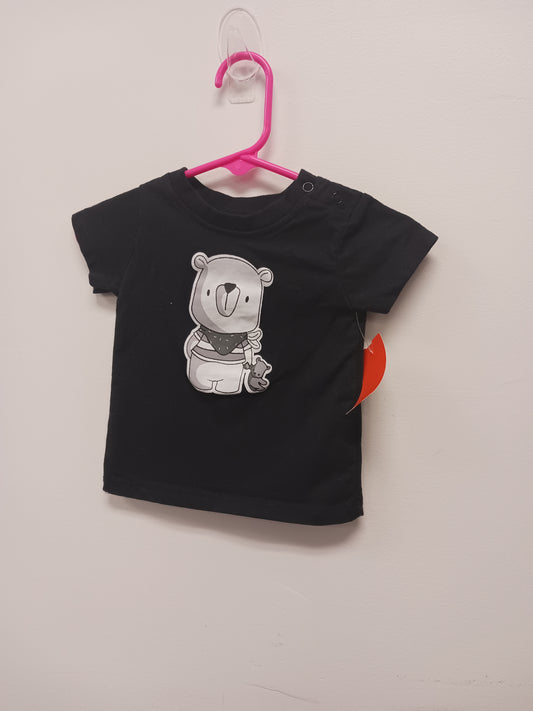Black Mini Hop Bear Tshirt, 9M B
