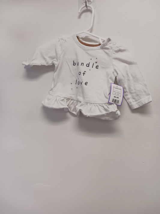 White Bundle Of Love Carters Longsleeve Shirt, 3M G