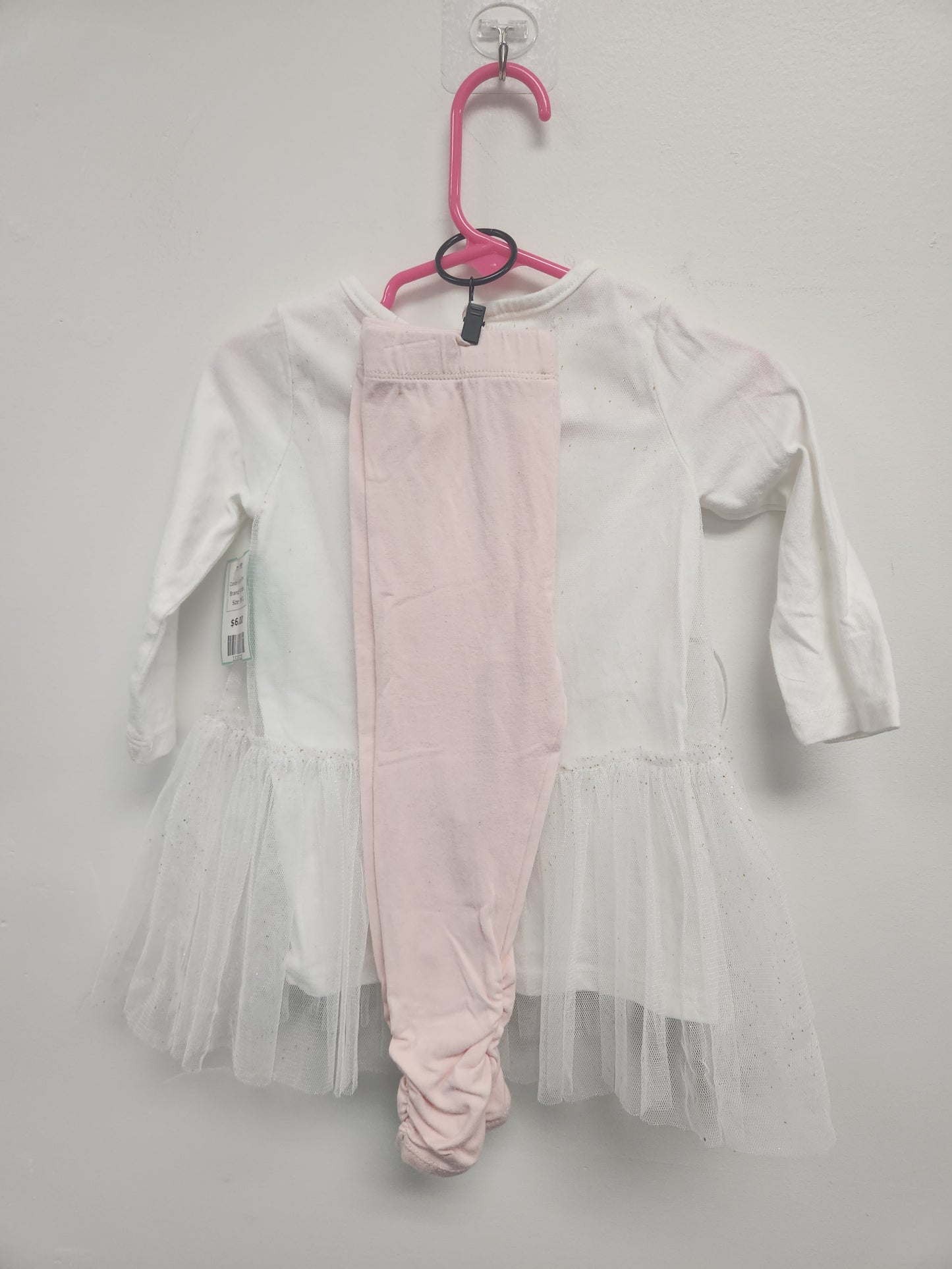 White/Pink Mudpie Outfit, 9M G