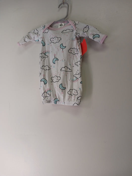 White/Pink Cloud Gerber Sleepsack, Preemie G
