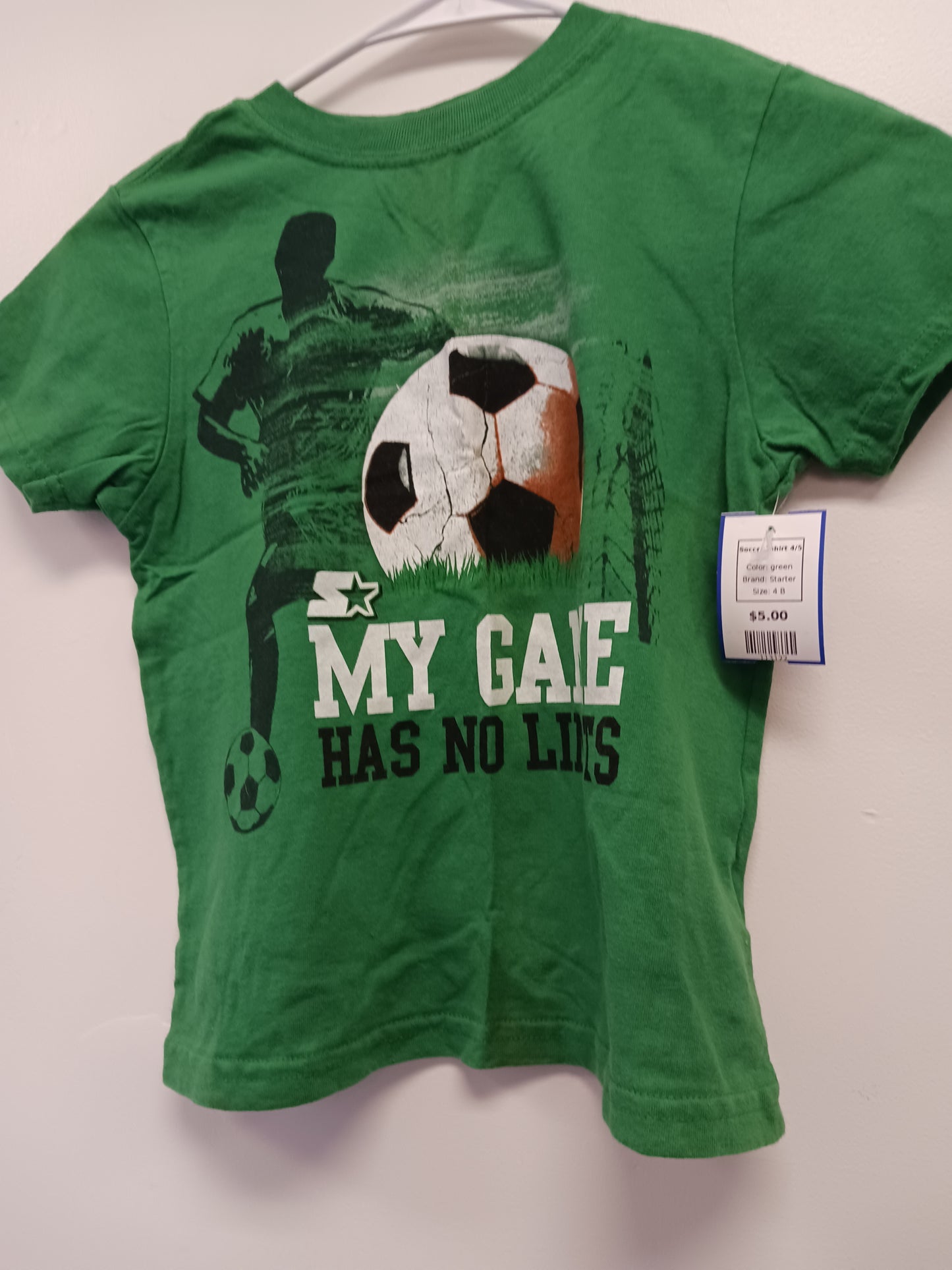 green Starter Soccer Tshirt 4/5, 4 B