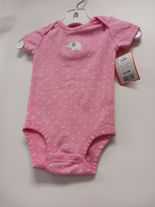 Pink/White Polka Dot Carters Onesie, 3M G
