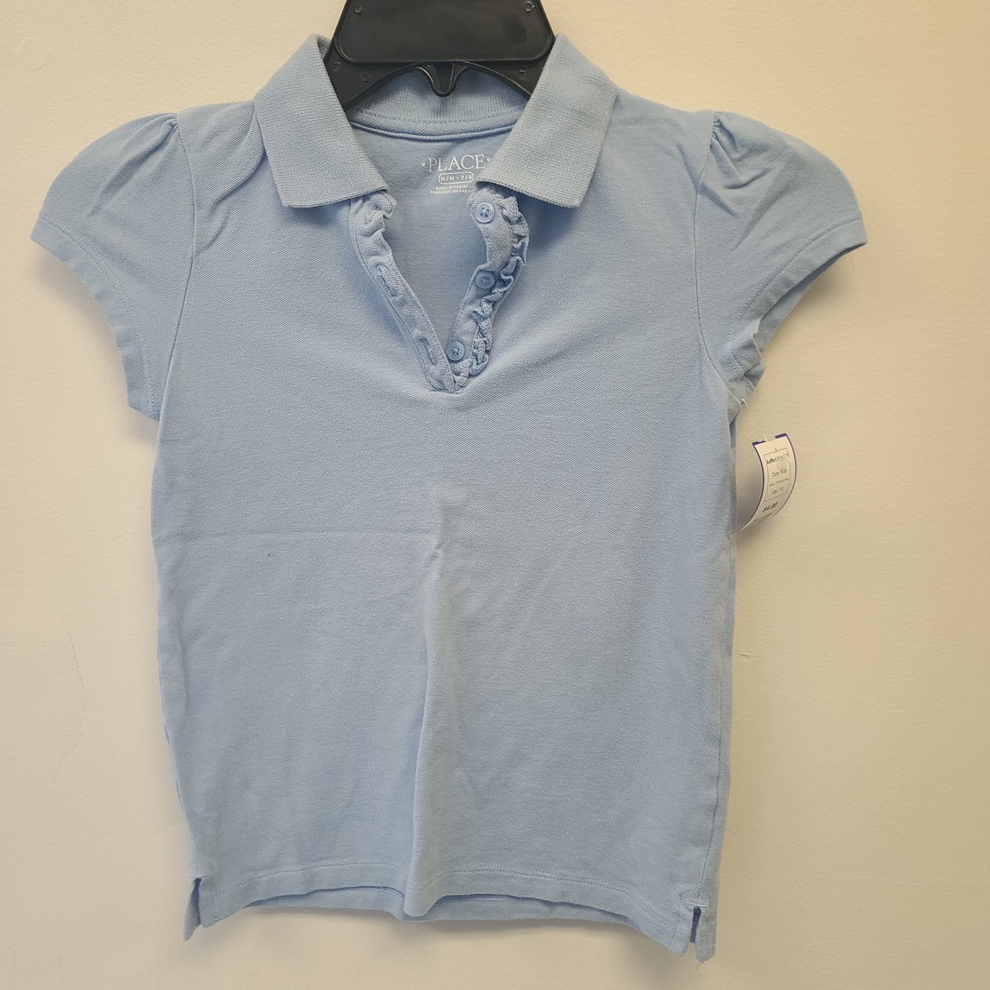 Blue Childrens Place Ruffled Polo 7/8, 7 G