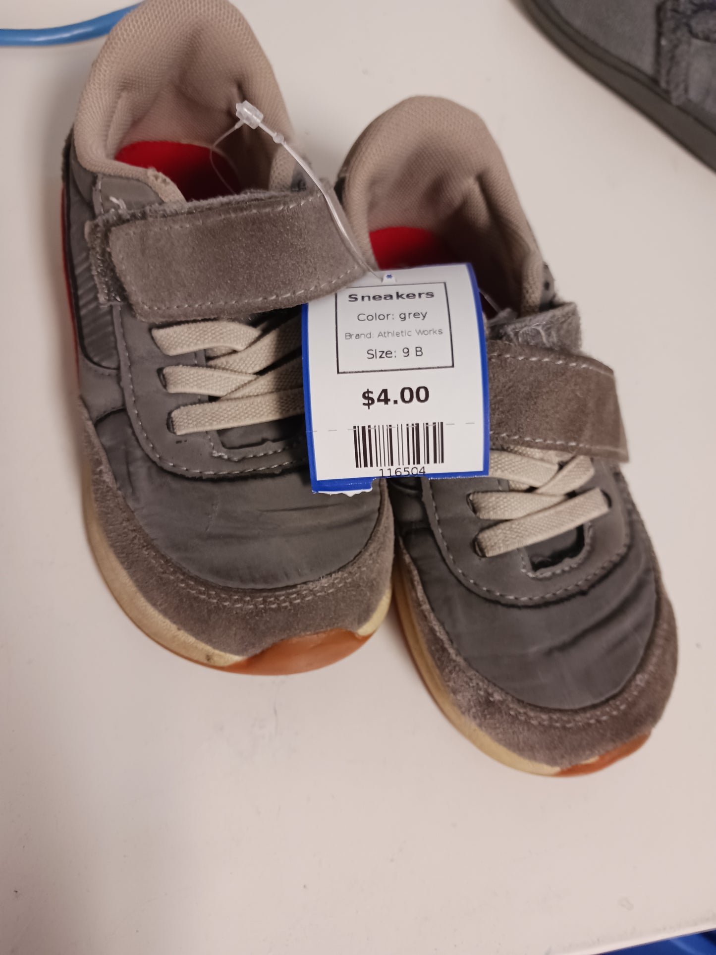 grey Athletic Works Sneakers, 9 B