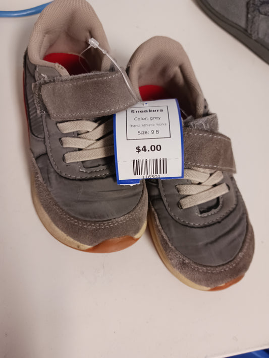grey Athletic Works Sneakers, 9 B